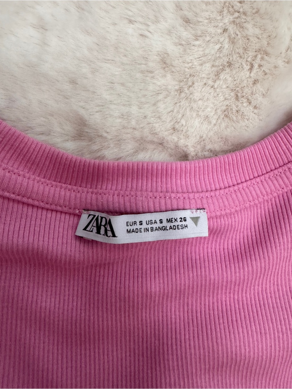Zara Pink Ruffle Sleeve Ribbed Crop Top - Picture 4 of 5